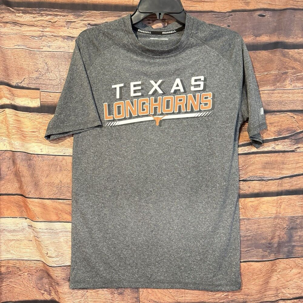 Russell Texas Longhorns T-Shirt Mens Small S Gray NCAA Performance Tee Y2K